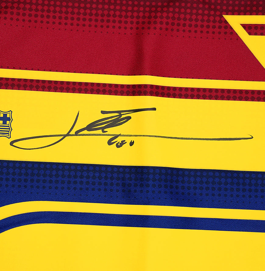 Lionel Messi Official UEFA Champions League Back Signed and Framed FC Barcelona 2020-21 Home Shirt