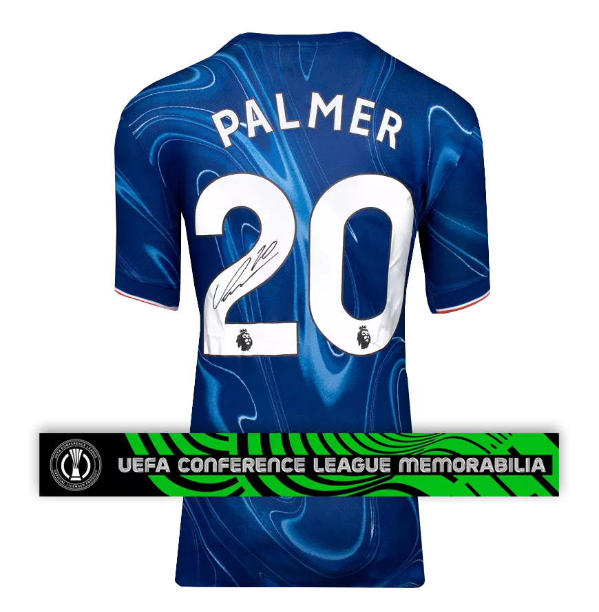 Cole Palmer Official UEFA Conference League Back Signed Chelsea 2024-25 Home Shirt