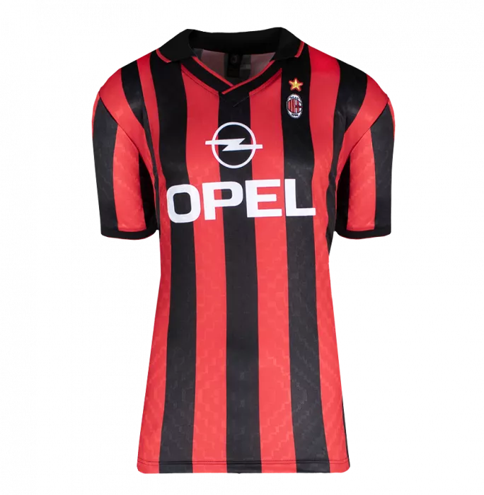 Zlatan Ibrahimovic Offizieller UEFA Champions League Back unterschrieben und Held AC Milan Retro Home Shirt