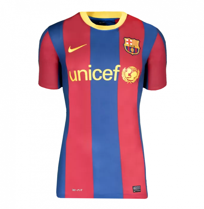 David Villa ufficiale UEFA Champions League Back Firmato e Hero incorniciata FC Barcelona 2010-11 camicia da casa con numero di stile fan