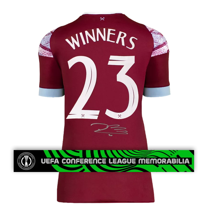 Jarrod Bowen Official UEFA Conference League Back Signed West Ham United 2022-23 Home Shirt: "Winners 23" Edition