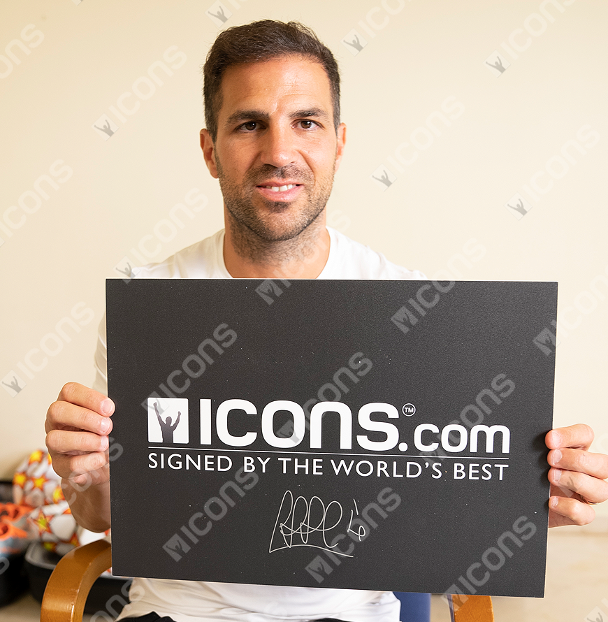 Cesc Fabregas Official UEFA Champions League Signed Plaque and Photo Frame: Arsenal Legend