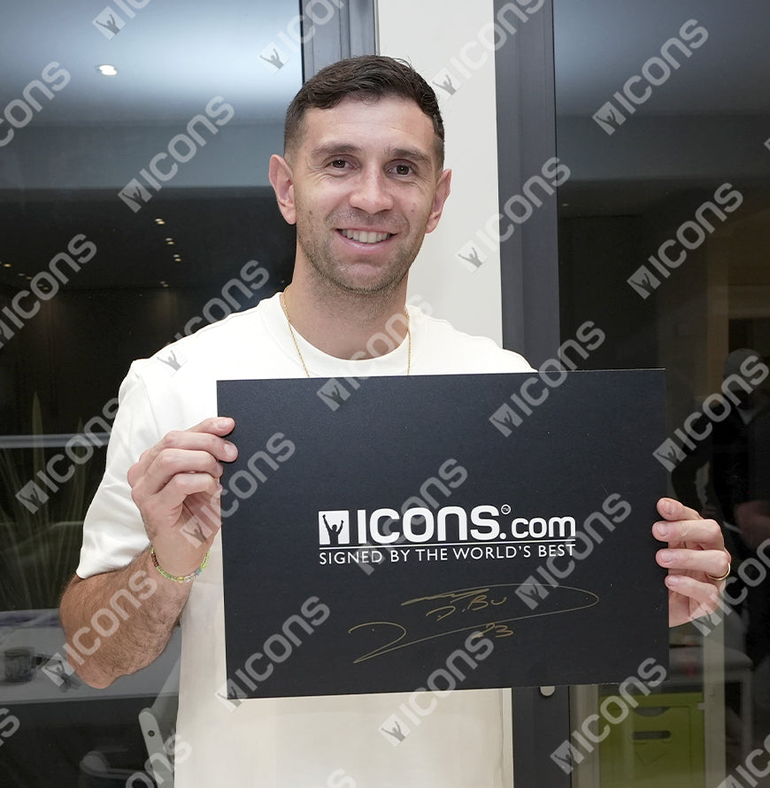 Emiliano Martinez Official UEFA Champions League Back Signed and Hero Framed Aston Villa 2024-25 Goalkeeper Shirt