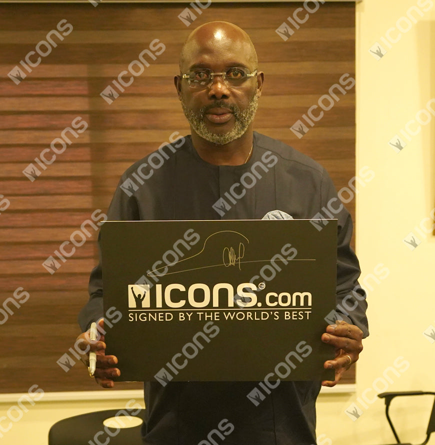GEORGE WEAH UFFICIALE UEFA Champions League ha firmato Diadora Brasil Classico Boot nel caso acrilico