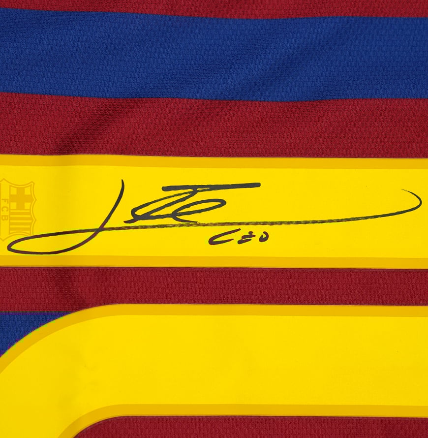 Lionel Messi Official UEFA Champions League Back Signed and Hero Framed FC Barcelona 2011-12 Home Shirt
