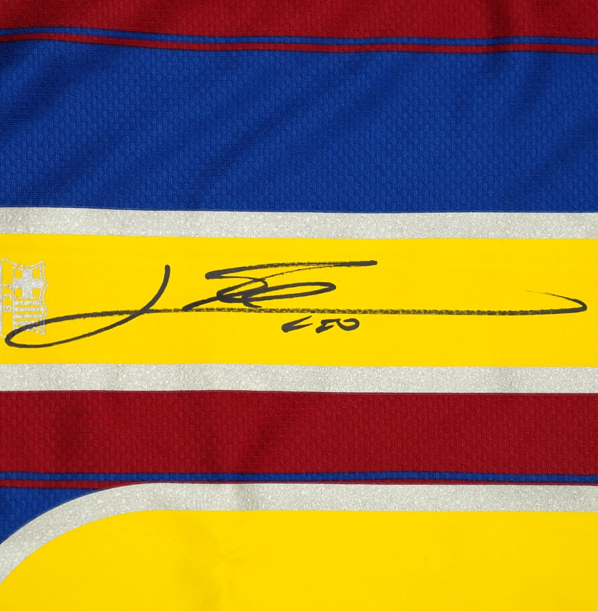 Lionel Messi Official UEFA Champions League Back Signed and Hero Framed FC Barcelona 2009-10 Home Shirt