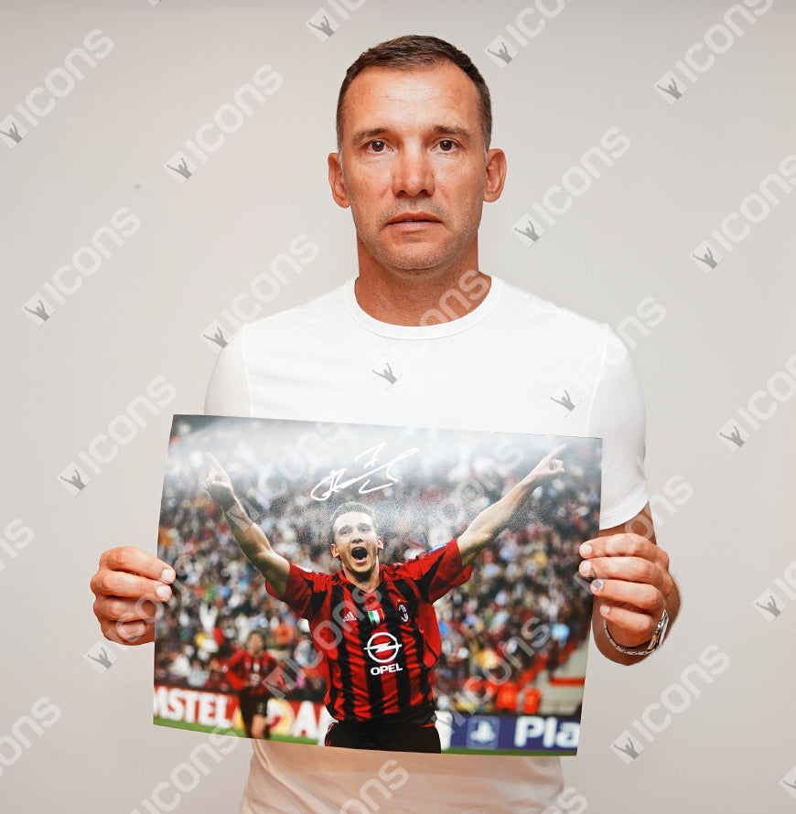 Andriy Shevchenko Official UEFA Champions League Signed and Framed AC Milan Photo: UEFA Champions League Icon