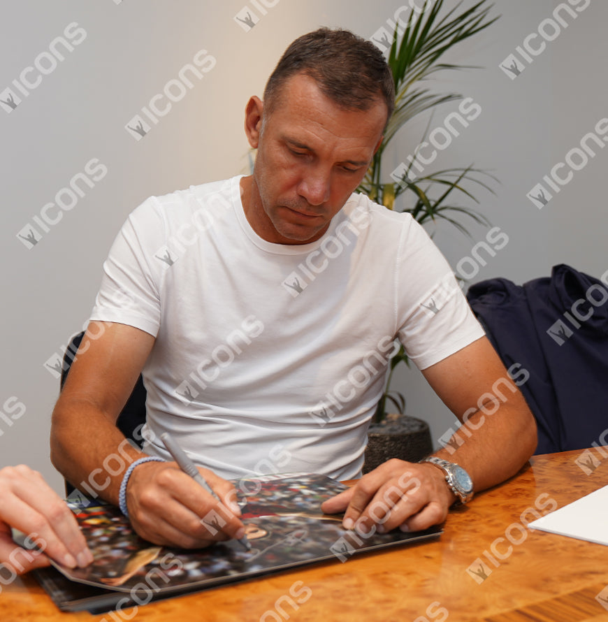 Andriy Shevchenko Official UEFA Champions League Signed and Framed AC Milan Photo: UEFA Champions League Icon