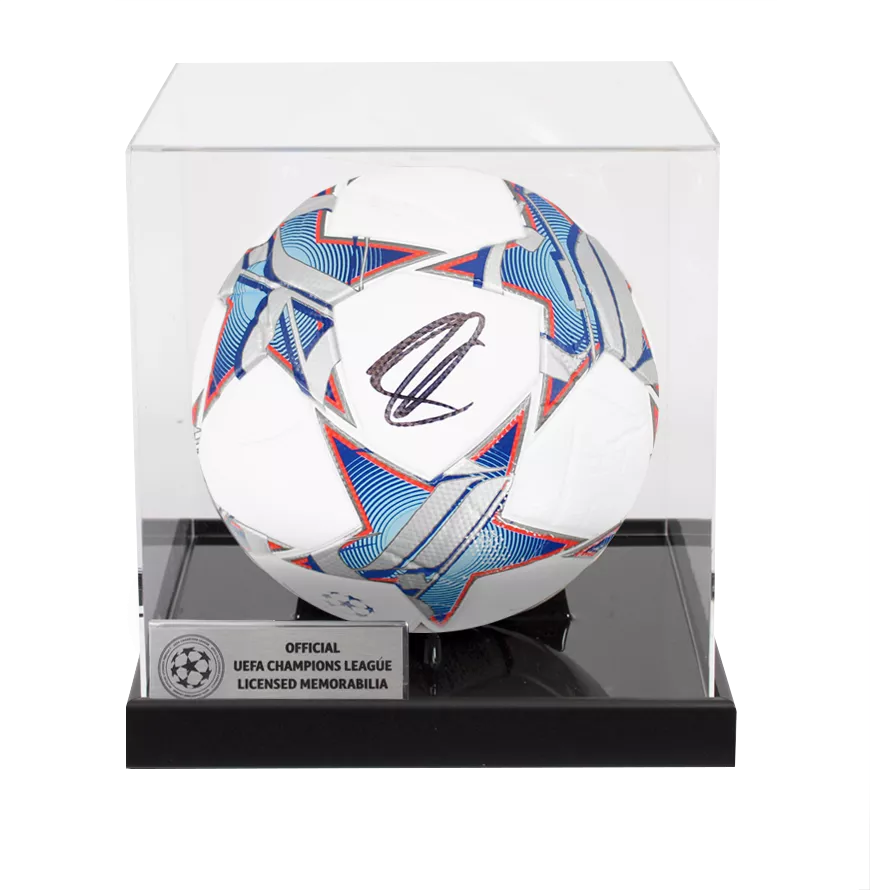 Zlatan Ibrahimovic Official UEFA Champions League Signed Football In Acrylic Case