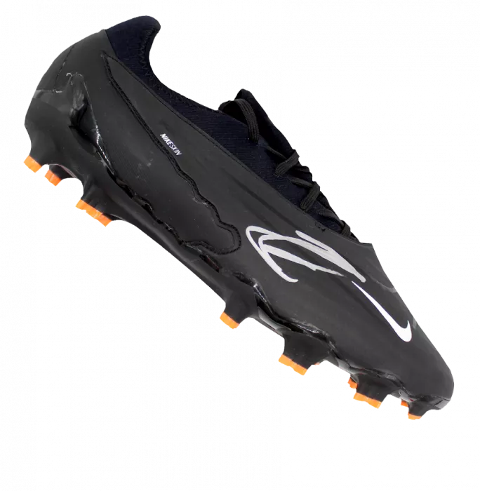 Zlatan Ibrahimovic OFFICIEL UEFA Champions League a signé Black Nike Phantom GX Pro FG BOOT dans un cas en acrylique