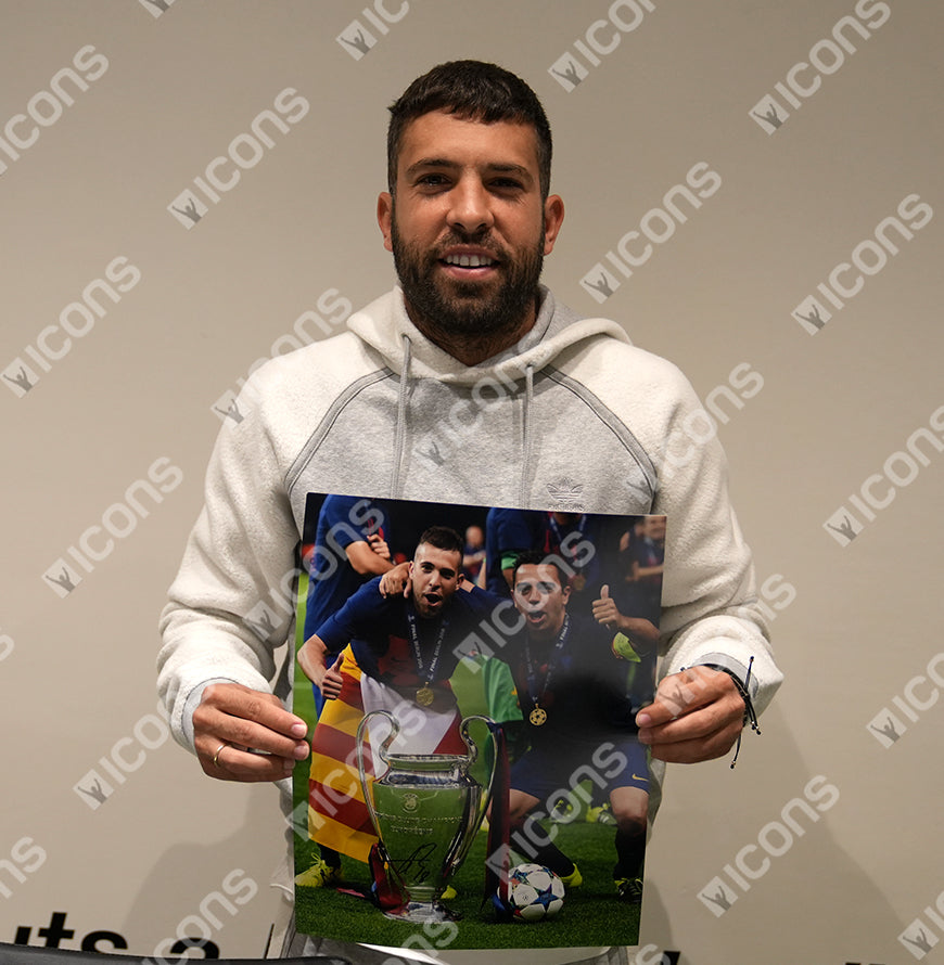Jordi Alba Official UEFA Champions League Signed and Framed FC Barcelona Photo: 2015 UEFA Champions League Winner
