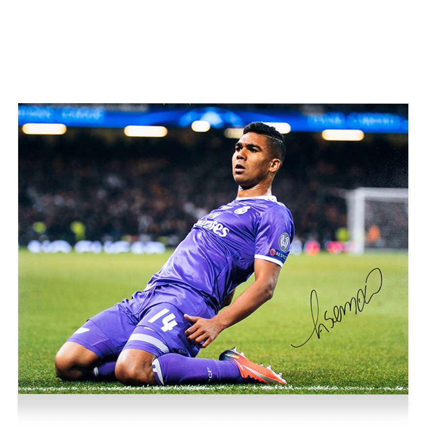 Casemiro Official UEFA Champions League Signed and Framed Real Madrid Photo: Final Goal