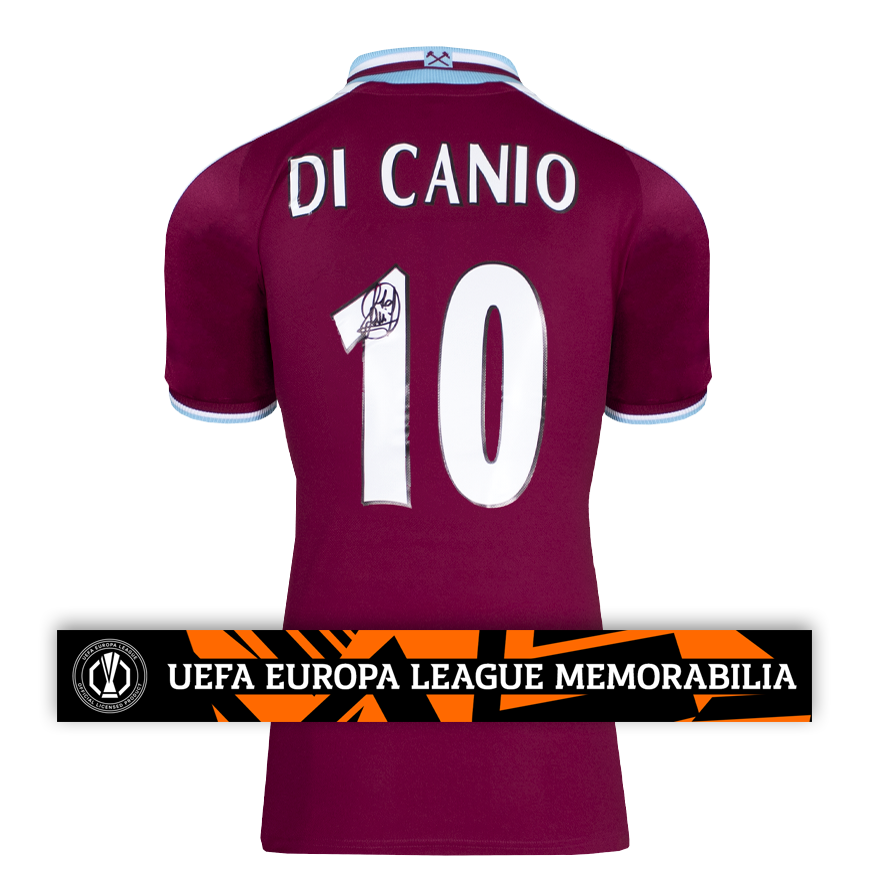 Paolo Di Canio Official UEFA Europa League Back Signed West Ham United 2000 Home Shirt