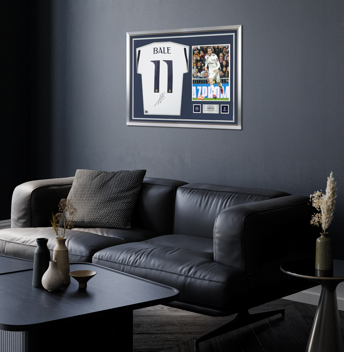 Gareth Bale Official UEFA Champions League Back Signed and Hero Framed Real Madrid 2023-24 Home Shirt