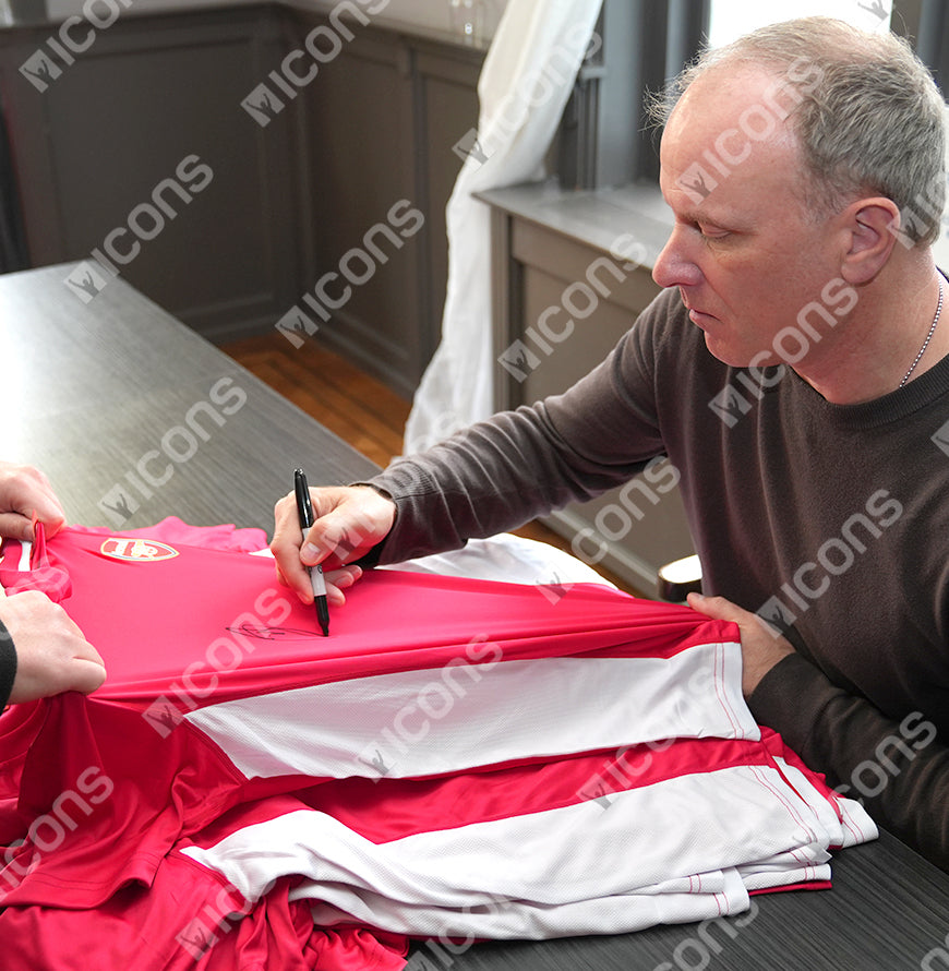 Dennis Bergkamp Official UEFA Europa League Front Signed Arsenal T-Shirt