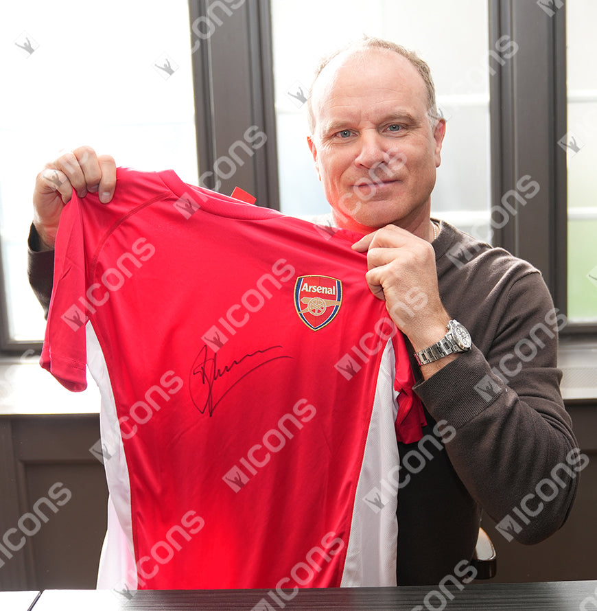 Dennis Bergkamp Official UEFA Europa League Front Signed Arsenal T-Shirt