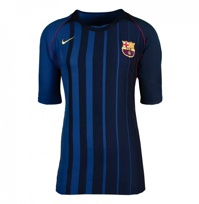Lionel Messi Oficial Oficial de la Liga de Campeones de la UEFA Firmado y héroe enmarcado FC Barcelona 2004-05 Away Shirt