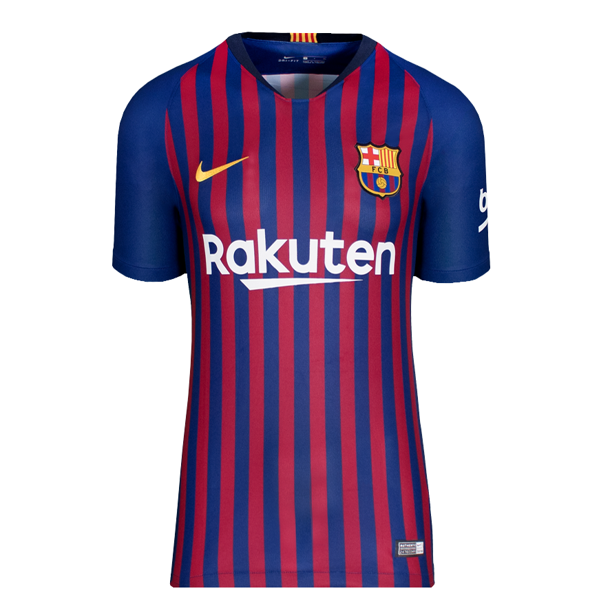 Luis Suarez Official UEFA Champions League Back Signed and Hero Framed FC Barcelona 2018-19 Home Shirt with Fan Style Number