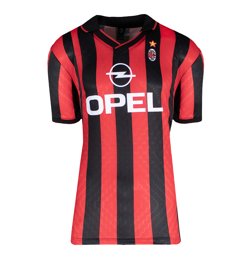Zlatan Ibrahimovic Official UEFA Champions League Back Signed and Hero Framed AC Milan Retro Home Shirt