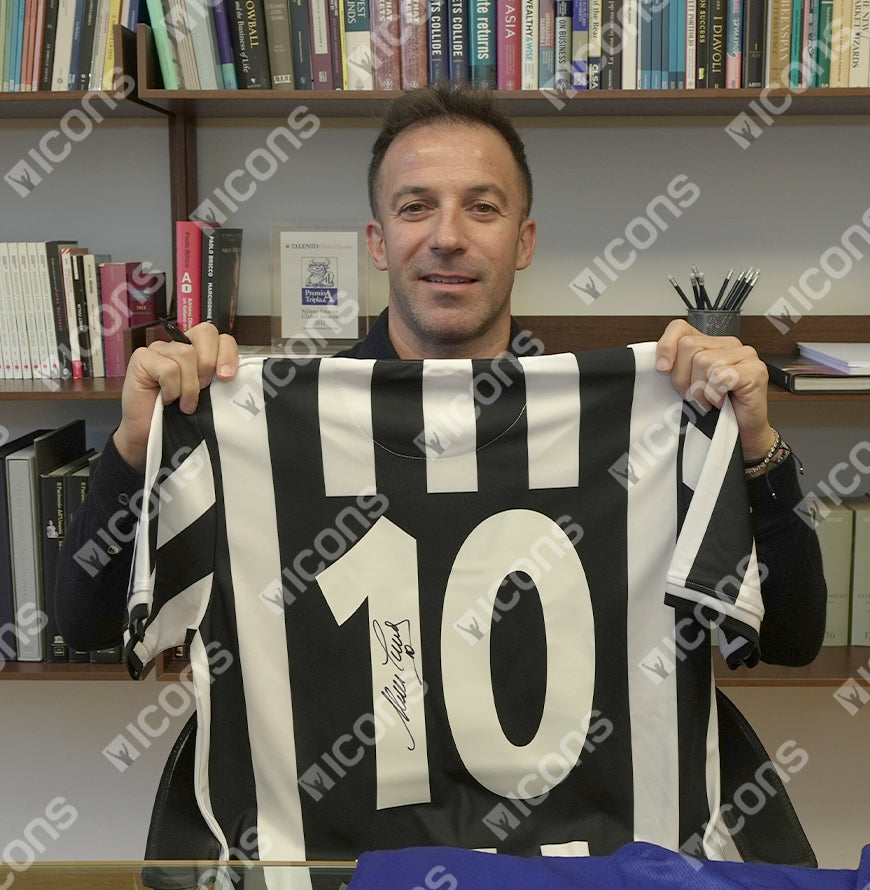 Alessandro Del Piero Official UEFA Champions League Back Signed and Hero Framed Juventus 1994-95 Home Shirt With Fan Style Numbers
