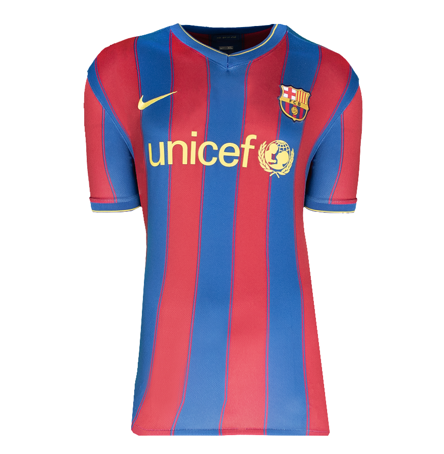 Zlatan Ibrahimovic Official UEFA Champions League Back Signed and Hero Framed FC Barcelona 2009-10 Home Shirt with Fan Style Number