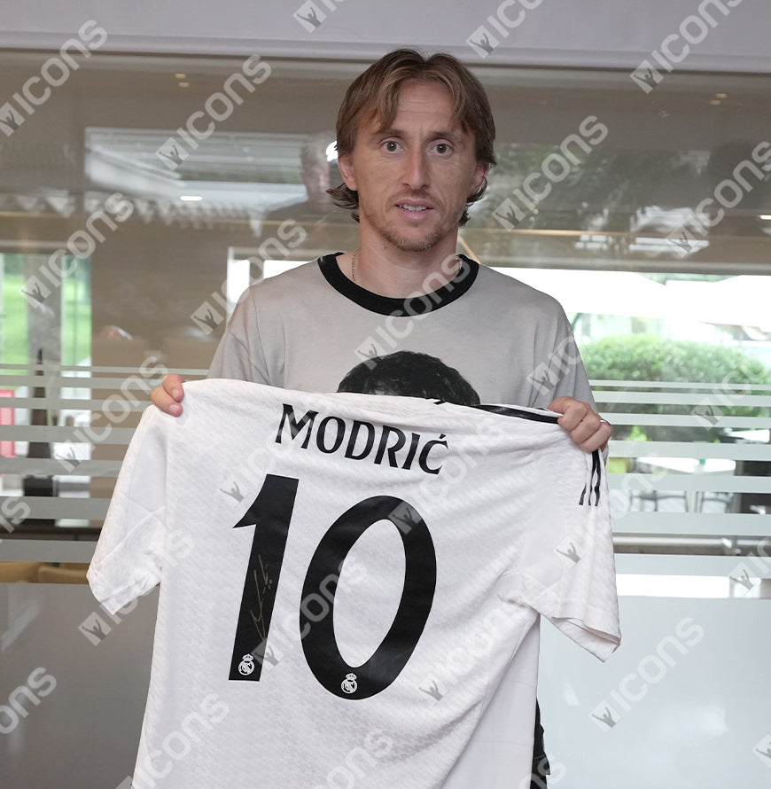 Luka Modric Official UEFA Champions League Back Signed and Hero Framed Authentic Real Madrid 2024-25 Home Shirt