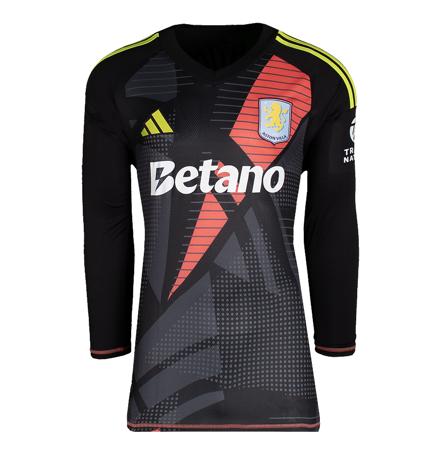 Emiliano Martinez Official UEFA Champions League Back Signed and Hero Framed Aston Villa 2024-25 Goalkeeper Shirt