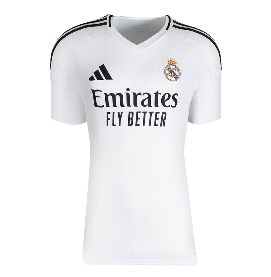 Luis Figo Official UEFA Champions League Back Signed and Hero Framed Real Madrid 2024-25 Home Shirt