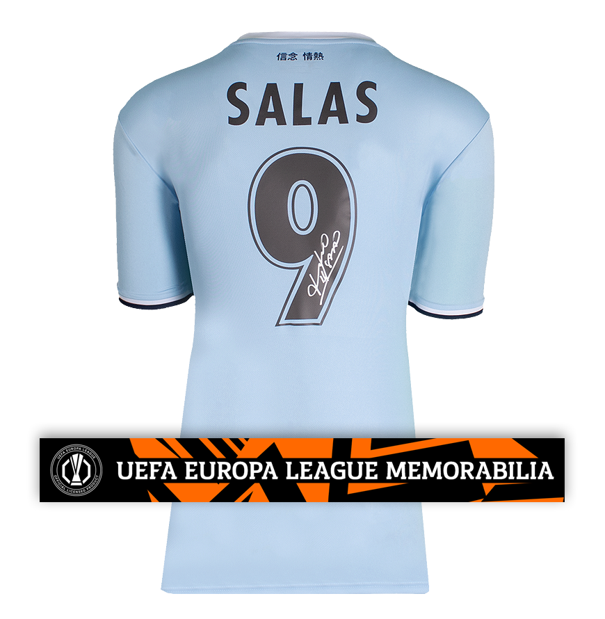 Marcelo Salas Official UEFA Europa League Back Signed SS Lazio Modern Home Shirt