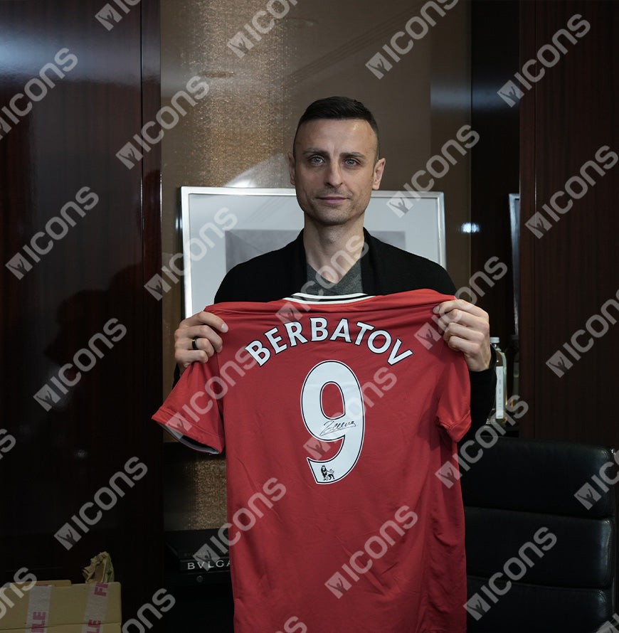 Dimitar Berbatov Official UEFA Champions League Back Signed and Framed Manchester United 2011-12 Home Shirt