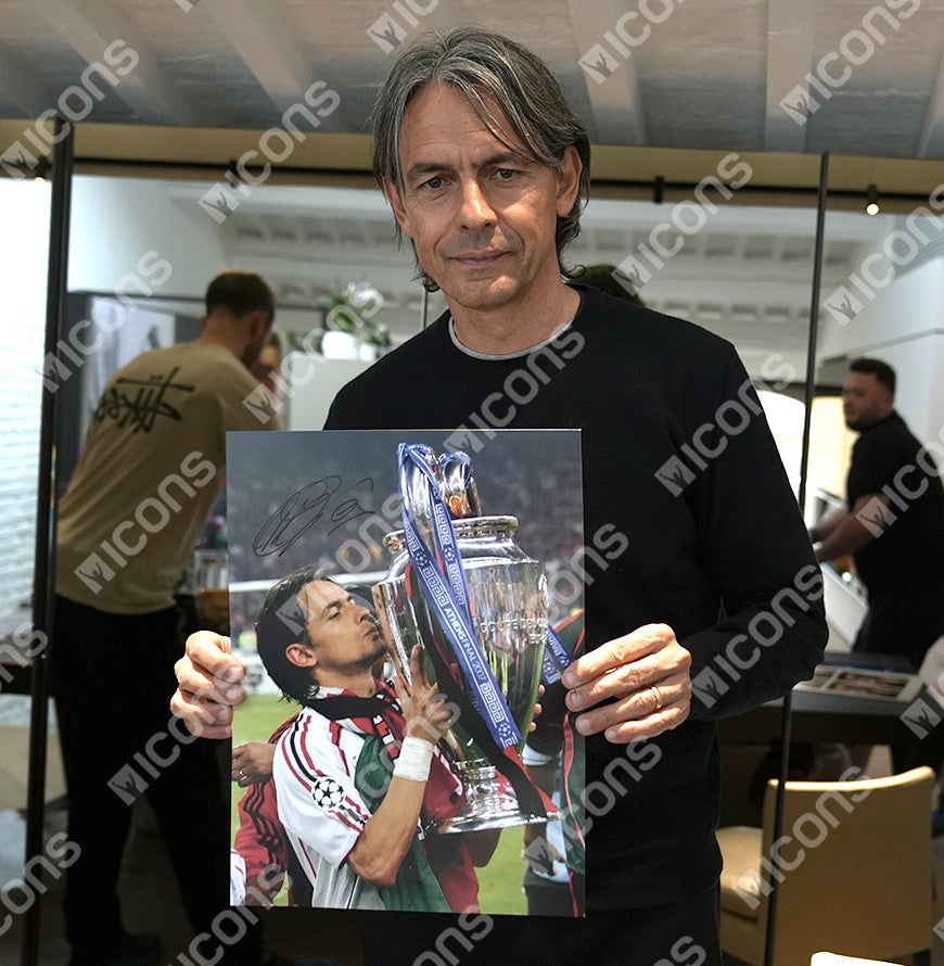 Filippo Inzaghi Official UEFA Champions League Signed and Framed AC Milan Photo: 2007 UCL Winner