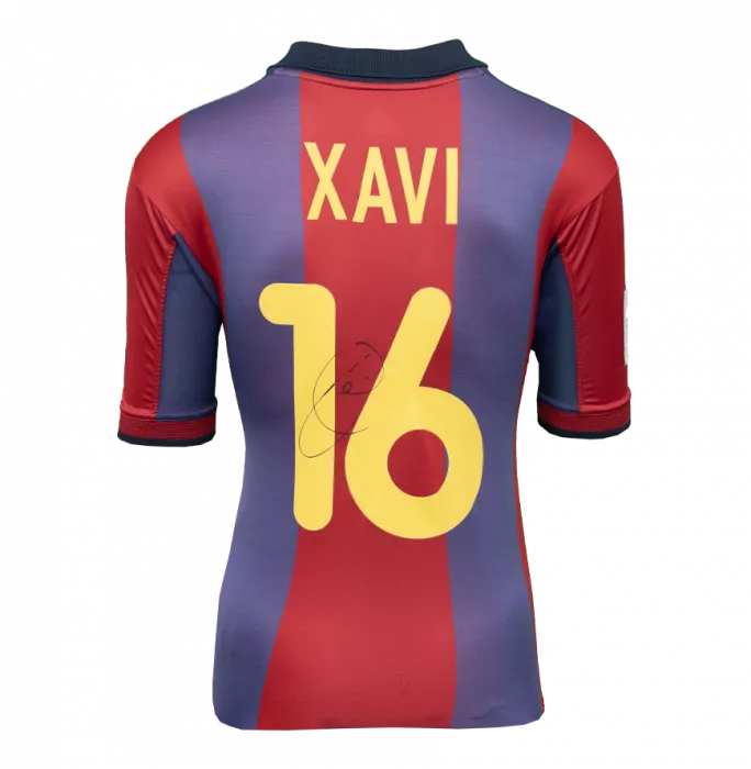 Le dos de la Ligue des champions de l'UEFA de Xavi a signé et encadré le FC Barcelone 2000-01