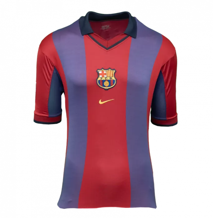 Xavi Offizieller UEFA Champions League Back Signiert und Heldenrahmen FC Barcelona 2000-01 Home Shirt