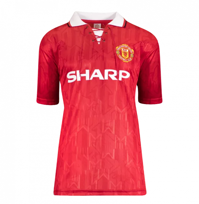 Eric Cantona Official UEFA Champions League Back Signed and Hero Framed Manchester United 1992-94 Home Shirt