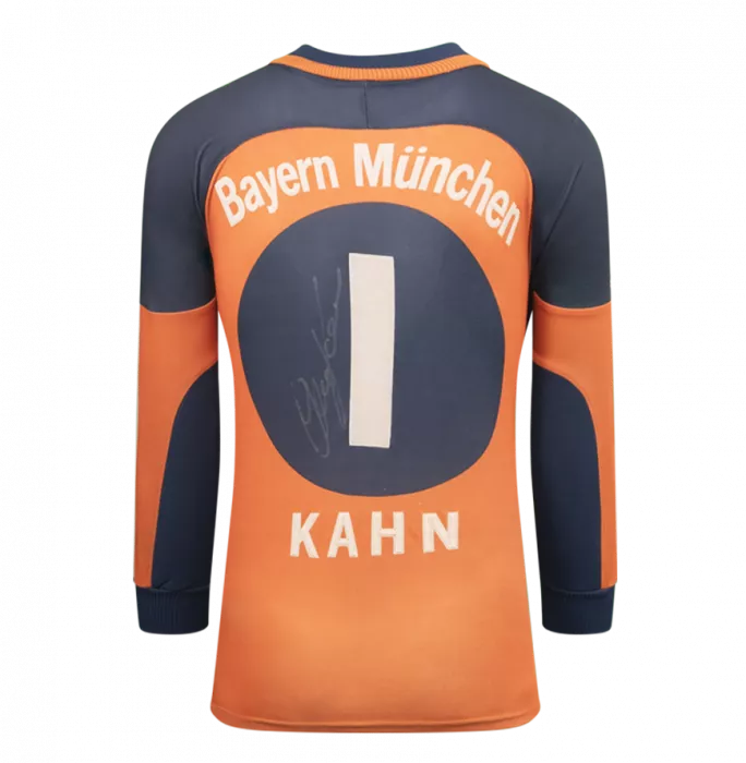 Oliver Kahn Official UEFA Champions League Back Signed and Hero Framed FC Bayern Munich 2000-01 Goalkeeper Shirt