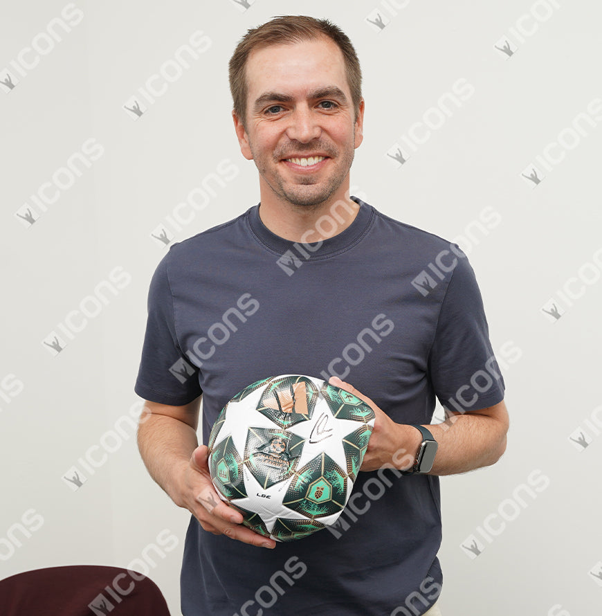 Philipp Lahm Official UEFA Champions League ha firmato il calcio nel caso acrilico
