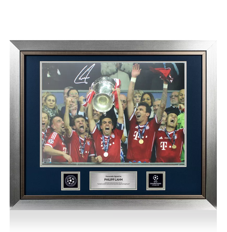 Philipp Lahm Official UEFA Champions League ha firmato e incorniciato FC Bayern Monaco Foto: 2013 Vincitore della UEFA Champions League