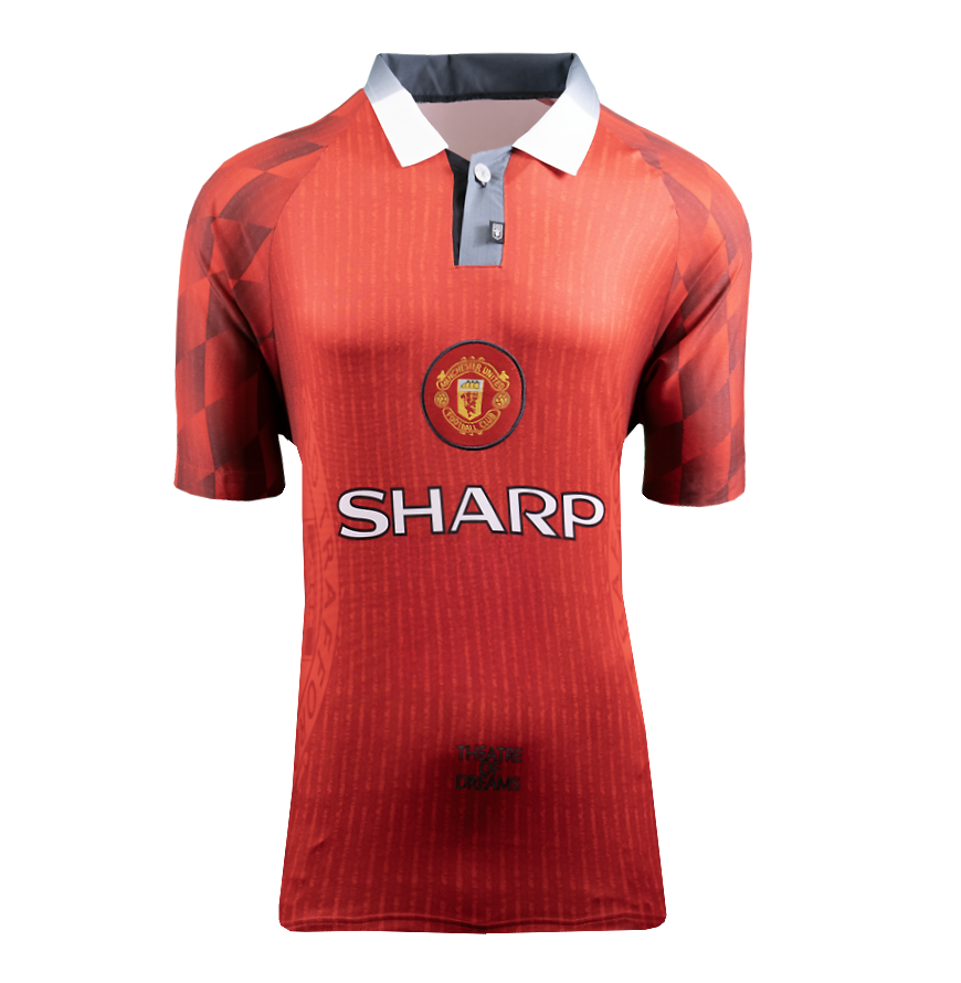 Eric Cantona Official UEFA Champions League Back Signed and Framed Manchester United 1996-98 Home Shirt