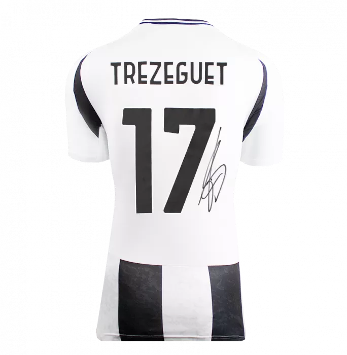 David Trezeguet Official UEFA Champions League Back Signed and Hero Framed Juventus 2024-25 Home Shirt with Fan Style Numbers