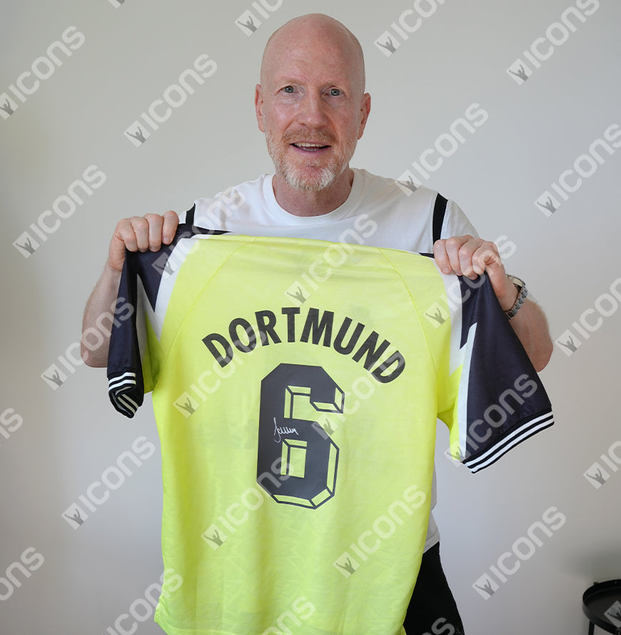 Matthias Sammer Official UEFA Champions League Back Signed and Framed Borussia Dortmund 1995-96 Home Shirt