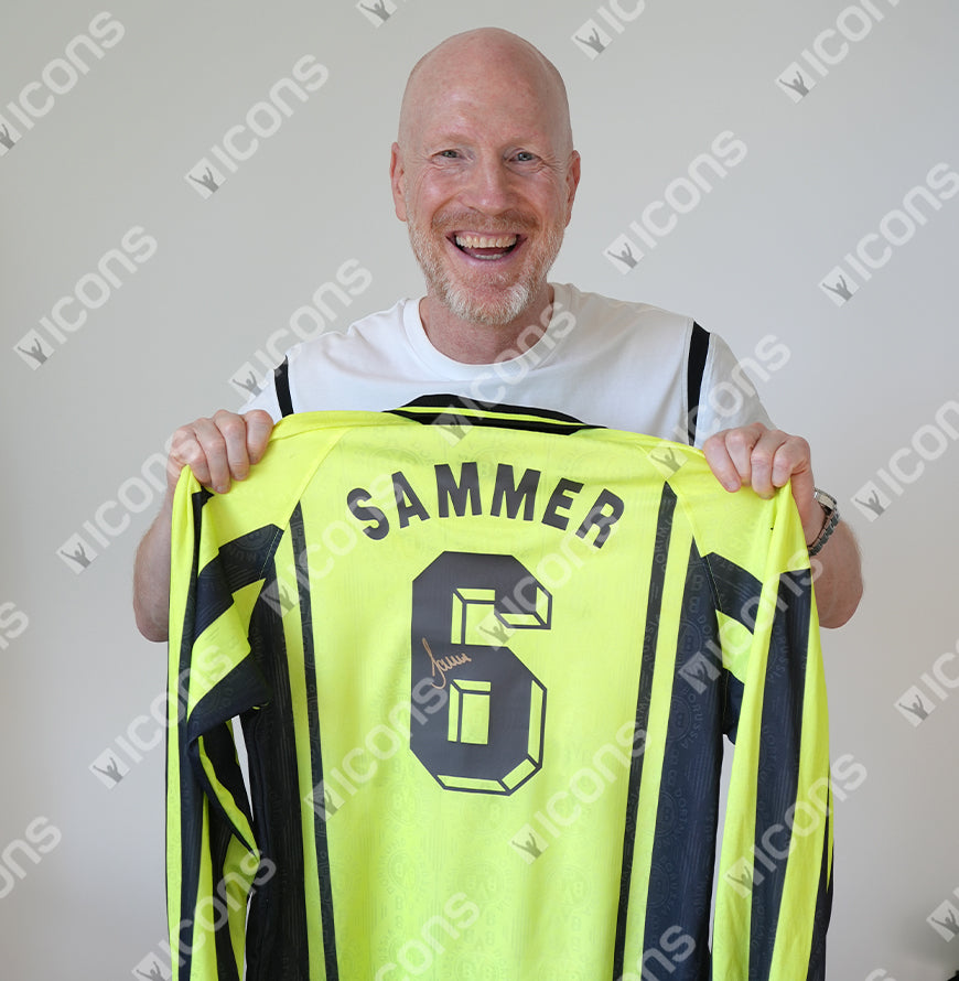 Matthias Sammer Official UEFA Champions League Back Signed and Framed Borussia Dortmund 1996-97 Home Shirt