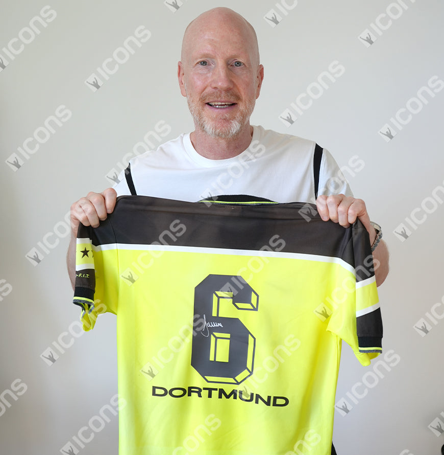 Matthias Sammer Official UEFA Champions League Back Signed and Framed Borussia Dortmund 1997-98 Home Shirt
