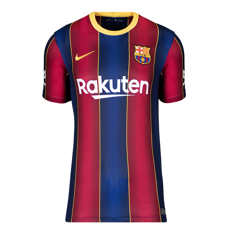 Lionel Messi Official UEFA Champions League Back Signed and Hero Framed FC Barcelona 2020-21 Home Shirt