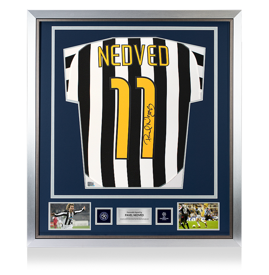 Pavel Nedved Official UEFA Champions League Back Signed and Framed Juv