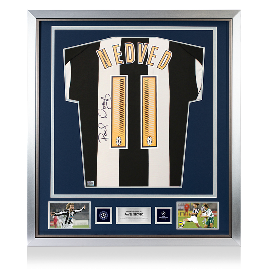 Pavel Nedved Official UEFA Champions League Back Signed and Framed Juv