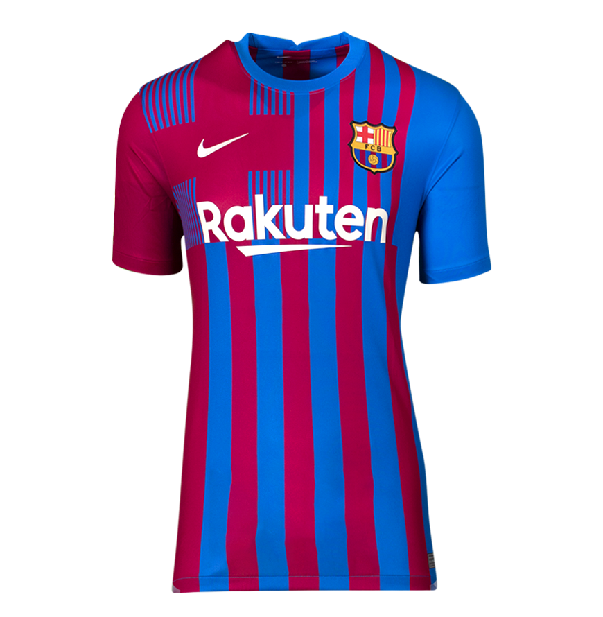 Andres Iniesta Official UEFA Champions League Back Signed and Hero Framed FC Barcelona 2020-21 Home Shirt