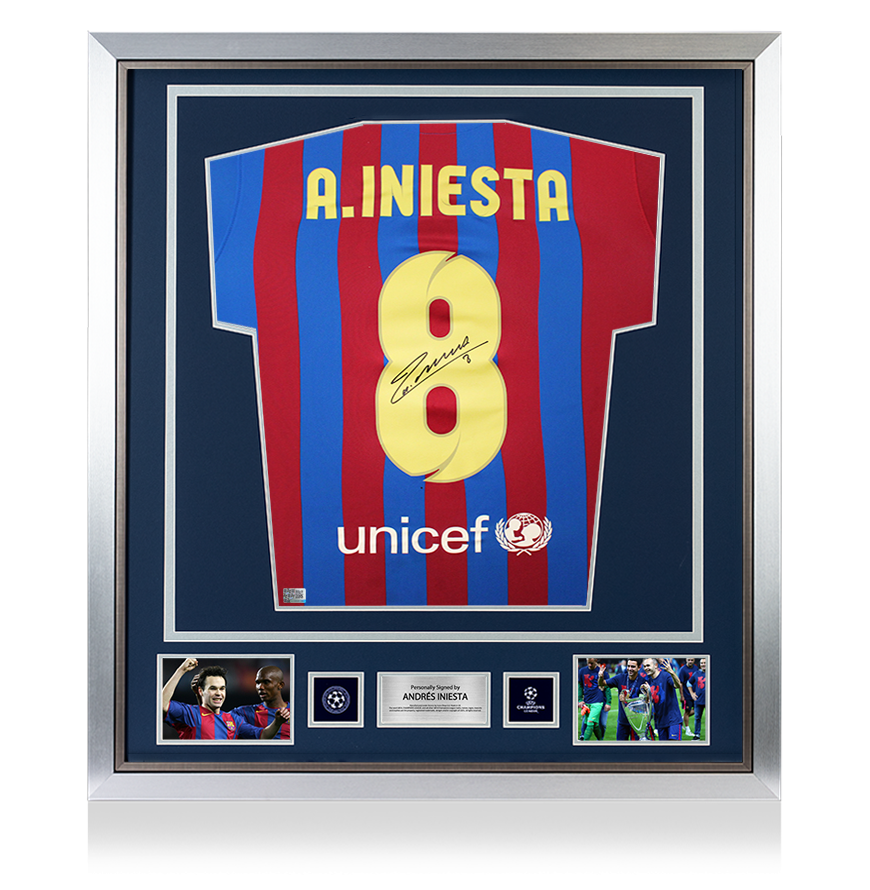 Andres Iniesta Official UEFA Champions League Back Signed