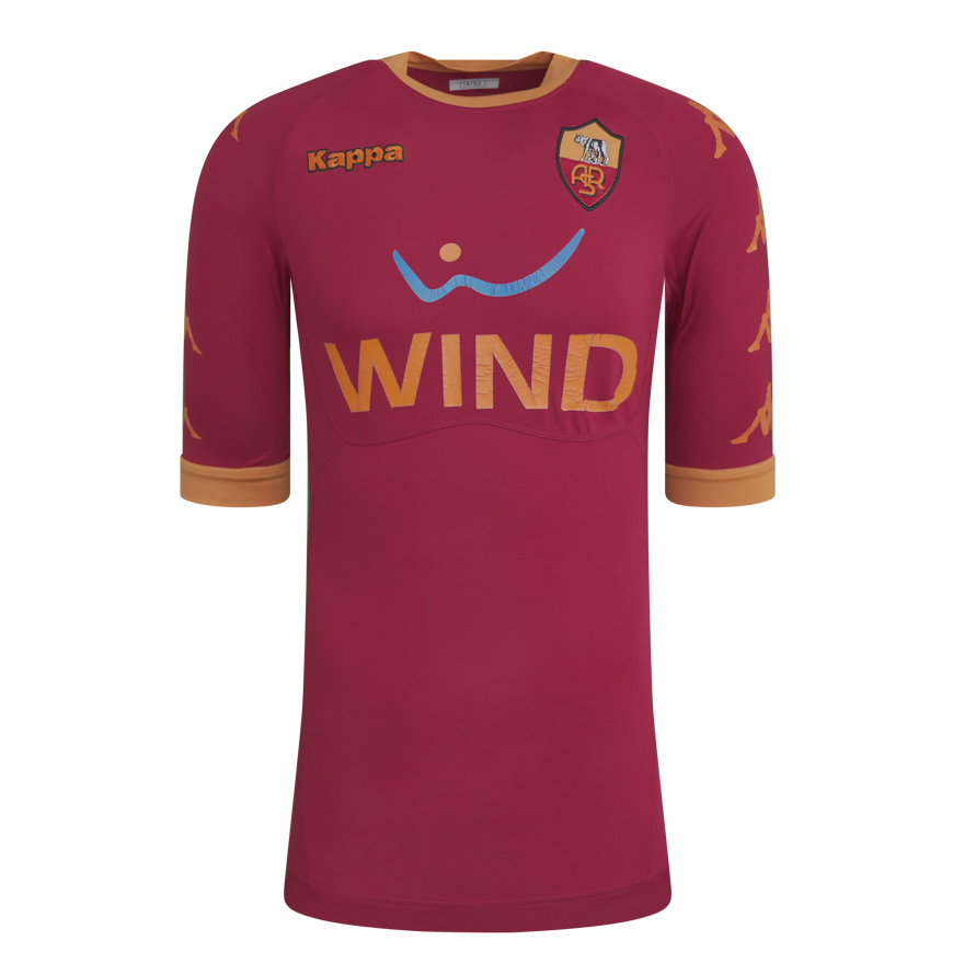 Francesco Totti Official UEFA Champions League Back Signed and Framed AS Roma 2010-11 Home Shirt