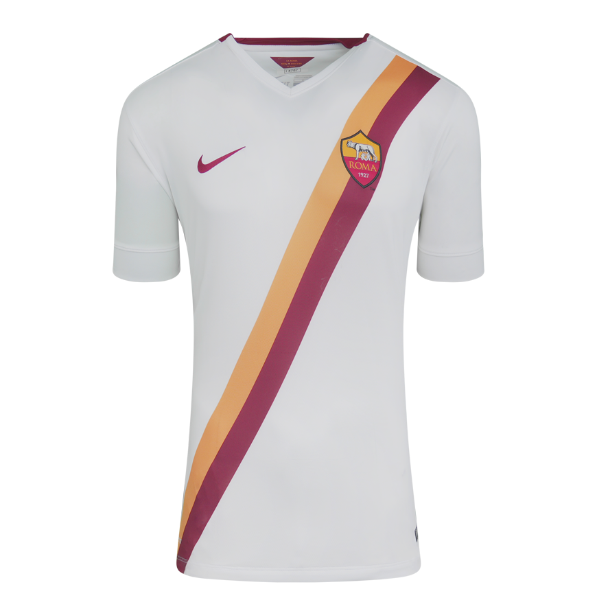 Francesco Totti Official UEFA Champions League Back Signed and Framed AS Roma 2014-15 Away Shirt