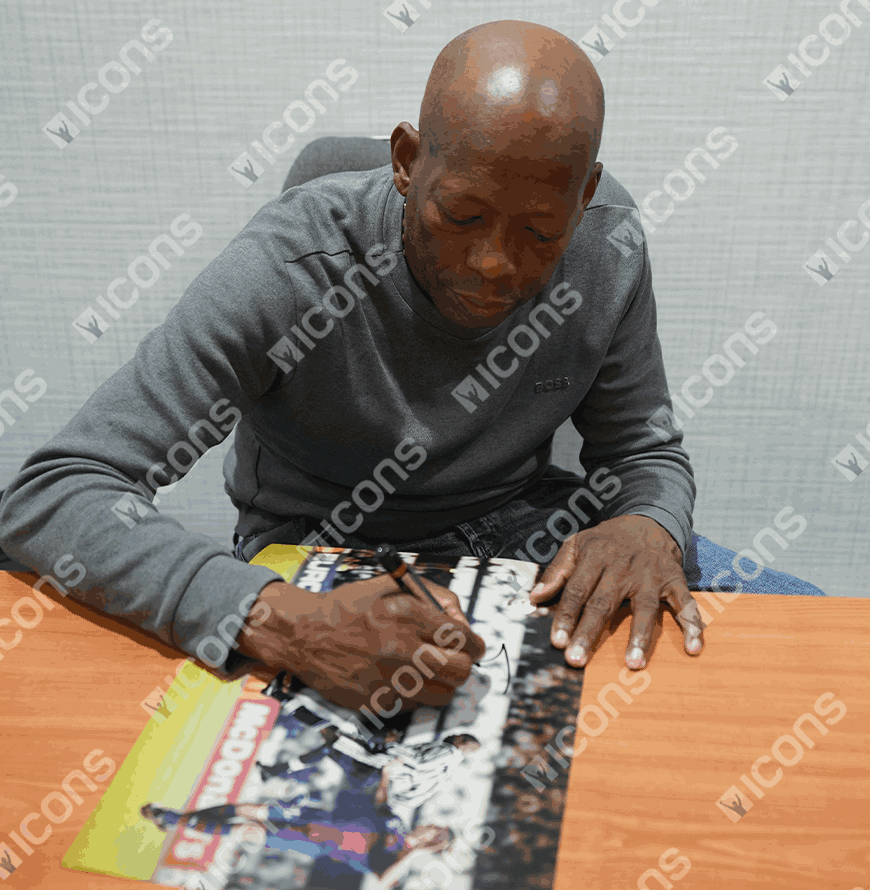 Faustino Asprilla Official UEFA Champions League Signed and Framed Newcastle United Photo: Hat-trick vs FC Barcelona
